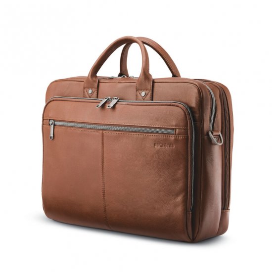 SAMSONITE CLASSIC LEATHER TOPLOADER-Cognac - Click Image to Close