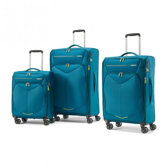 AMERICAN TOURISTER FLY LIGHT 3 PIECE SET-Teal - Click Image to Close