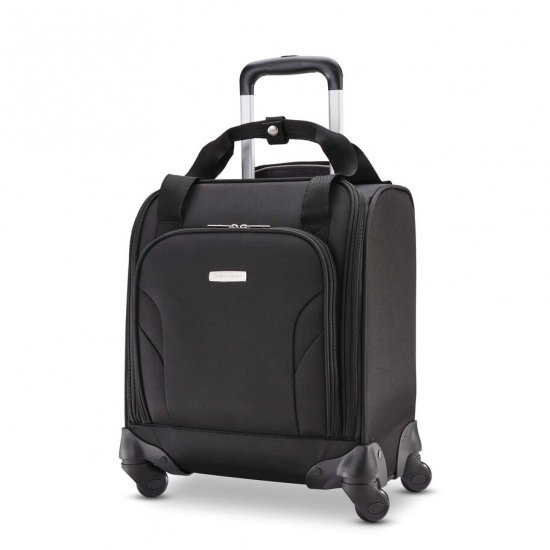 SAMSONITE SPINNER UNDERSEATER W/ USB PORT | Black - Click Image to Close