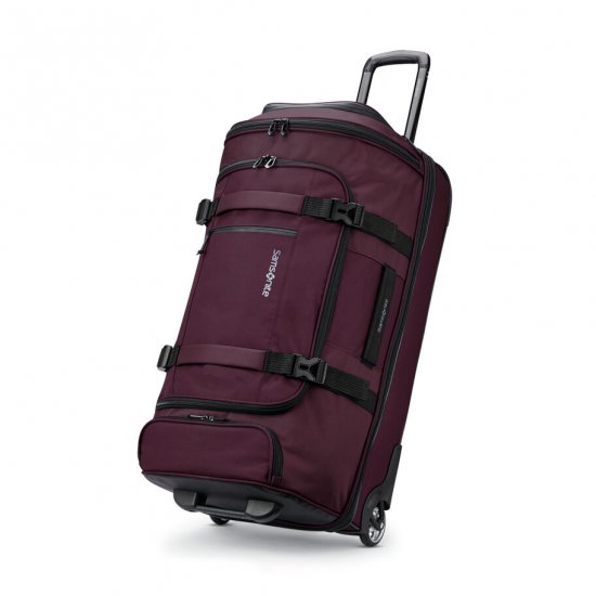 SAMSONITE DETOUR MEDIUM JOURNEY WHEELED DUFFLE-Plum - Click Image to Close