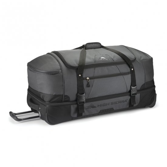 HIGH SIERRA FAIRLEAD COLLECTION 34" DROP BOTTOM DUFFLE-Mercury/Black - Click Image to Close