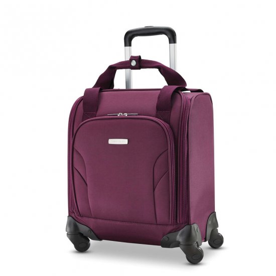 SAMSONITE SPINNER UNDERSEATER W/ USB PORT | Purple - Click Image to Close